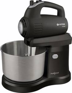 черный стационарный миксер с металлической чашей