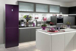 холодильник фиолетового цвета