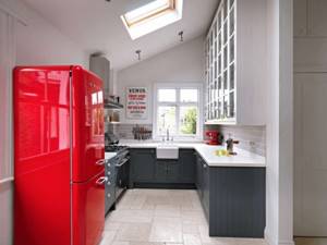 холодильник красного цвета