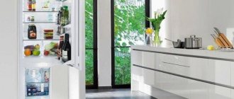 refrigerator in the kitchen