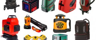 Laser levels: DEKO, Ermak, Bosch, KaiTian, Condtrol, ADA, KAPRO, Geo-Fennel