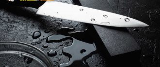 Sharpening a knife on a whetstone